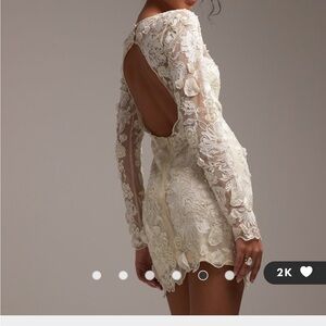 ASOS Cream Backless Sheath Wedding Dress